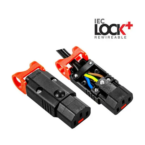 IL 13P IEC C13 Rewireable Connectors with Locking System